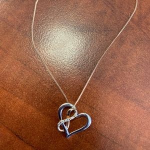 Rose gold and white gold heart necklace